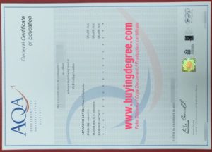 AQA GCE certificate