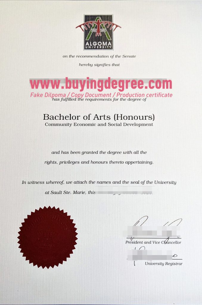 fake Algama University degree certificate