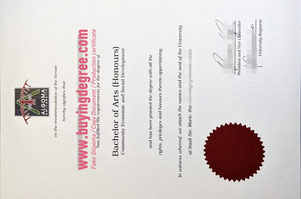 Fake Algama University degree certificate