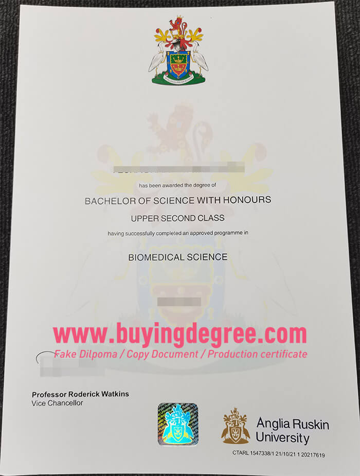 Anglia Ruskin University degree diploma