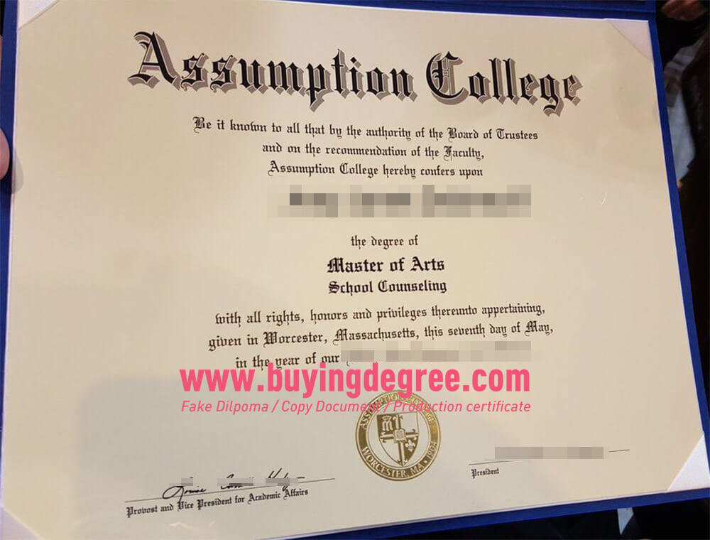 Fake Assumption College degree online