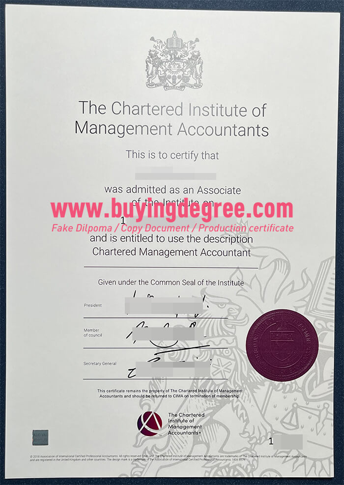 Fake CIMA certificate online