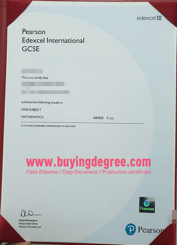 Fake Edexcel GCSE certificate online