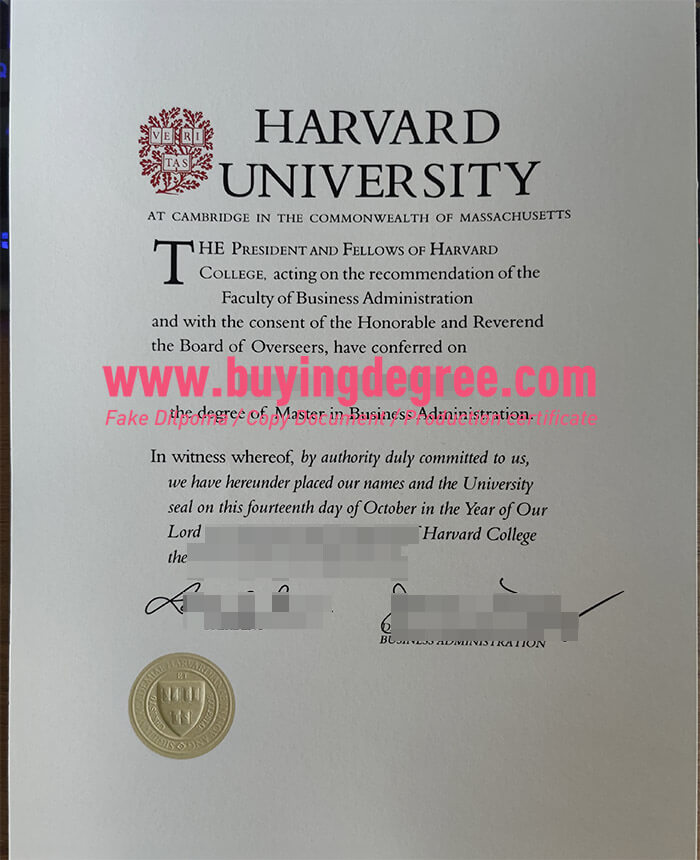 Fake Harvard university degree certificate