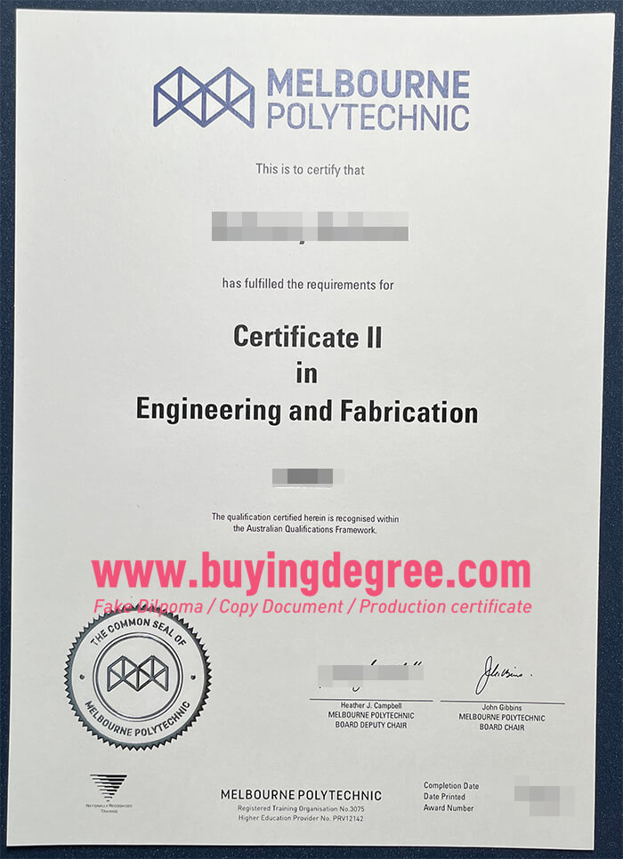 fake Melbourne Polytechnic certificate online free