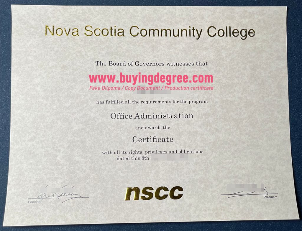 fake NSCC diploma with transcript in Canada