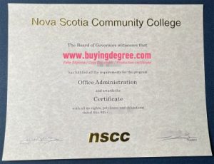 Fake NSCC diploma with transcript in Canada