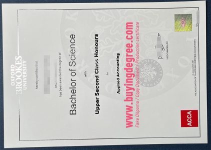 real Oxford Brookes University diploma