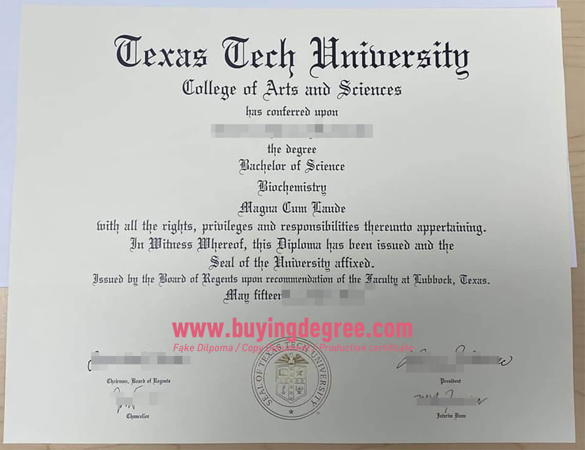Fake TTU Bachelor's Degree for job