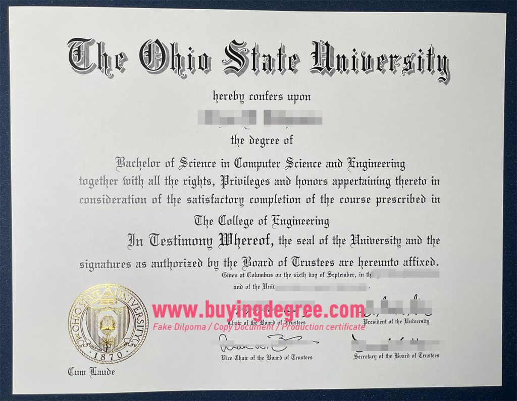 OSU diploma whit transcript