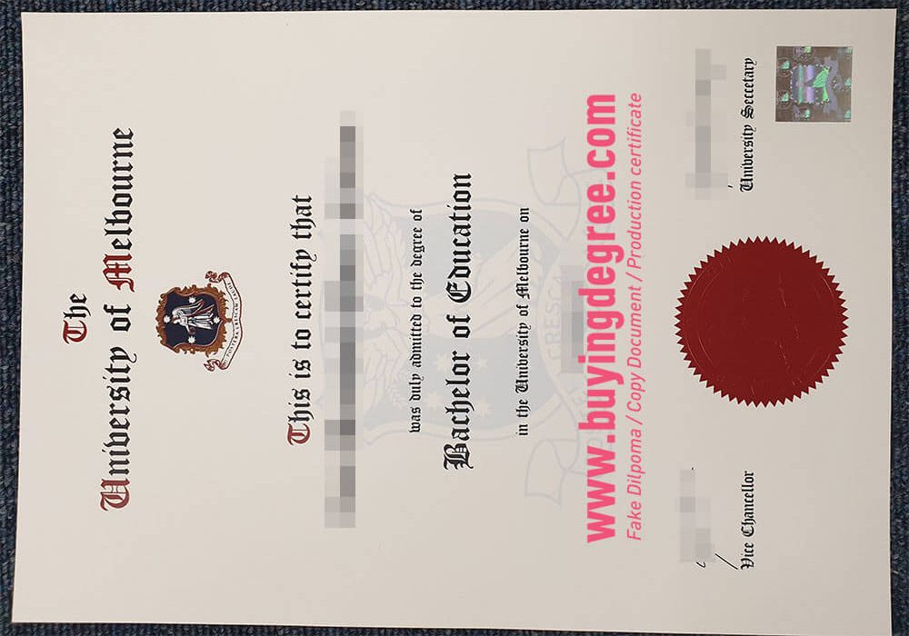 Fake University of Melbourne degree certificate