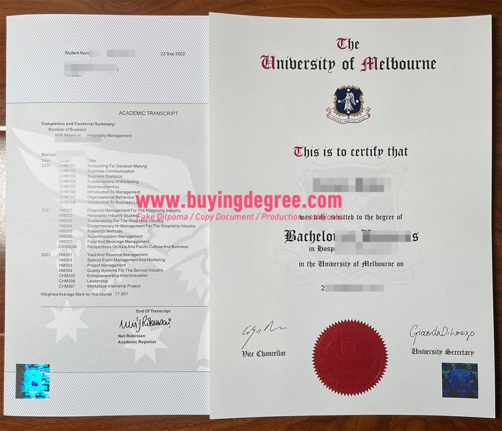 Safely buy a fake University of Melbourne certificate and transcript