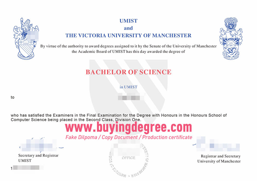 Manchester Victoria University degree