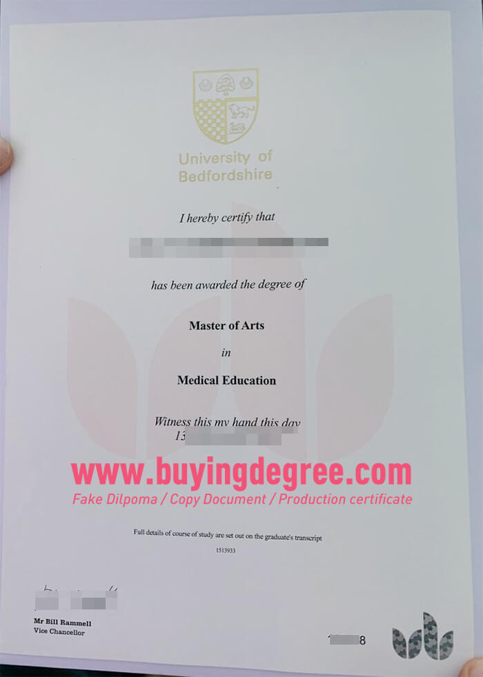 Fake University of Bedfordshire degree