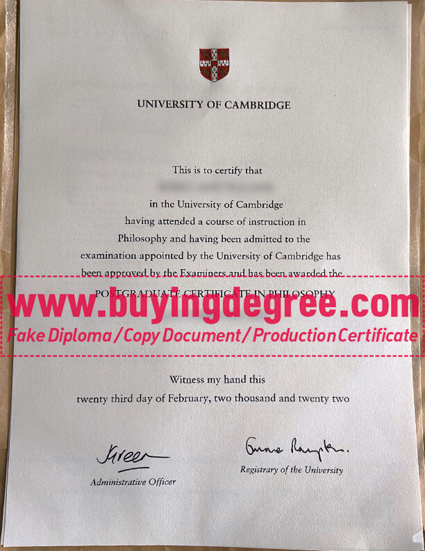 get a fake University of Cambridge degree online