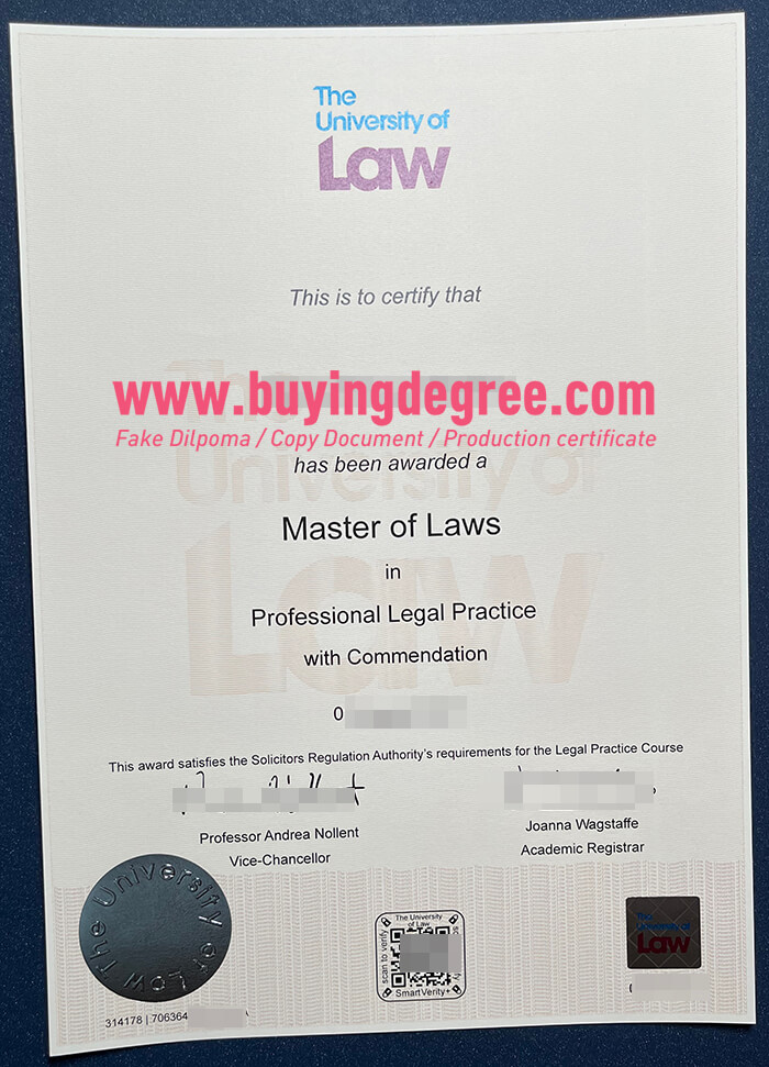 Fake University of Law Bachelor degree