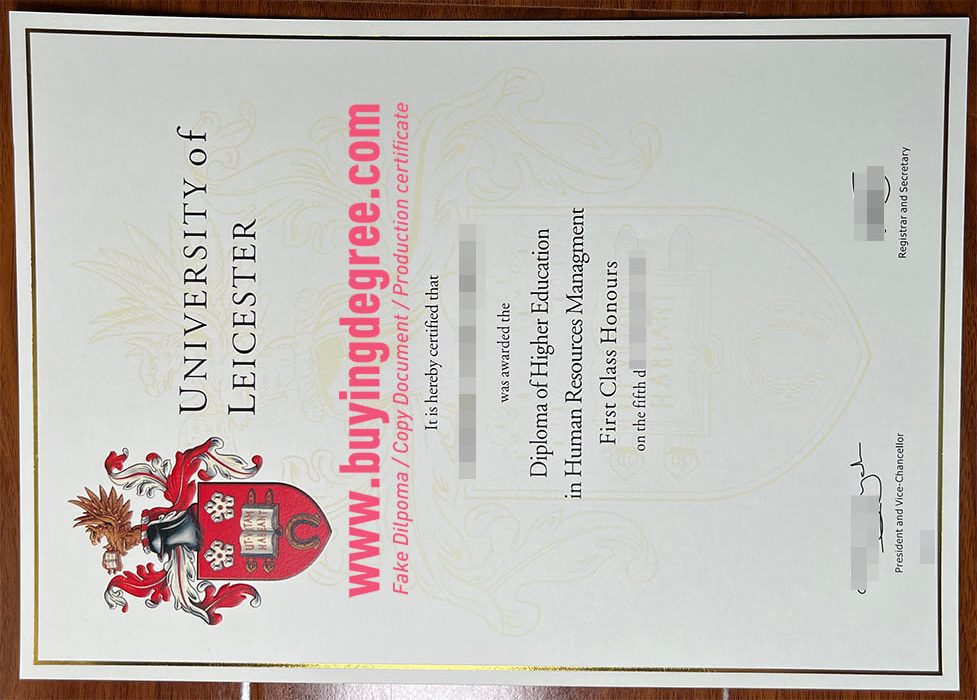 University of Leicester diploma certificate