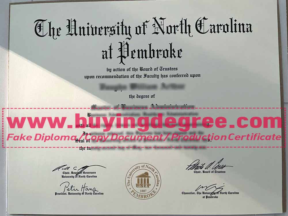 fake University of North Carolina at Pembroke diploma
