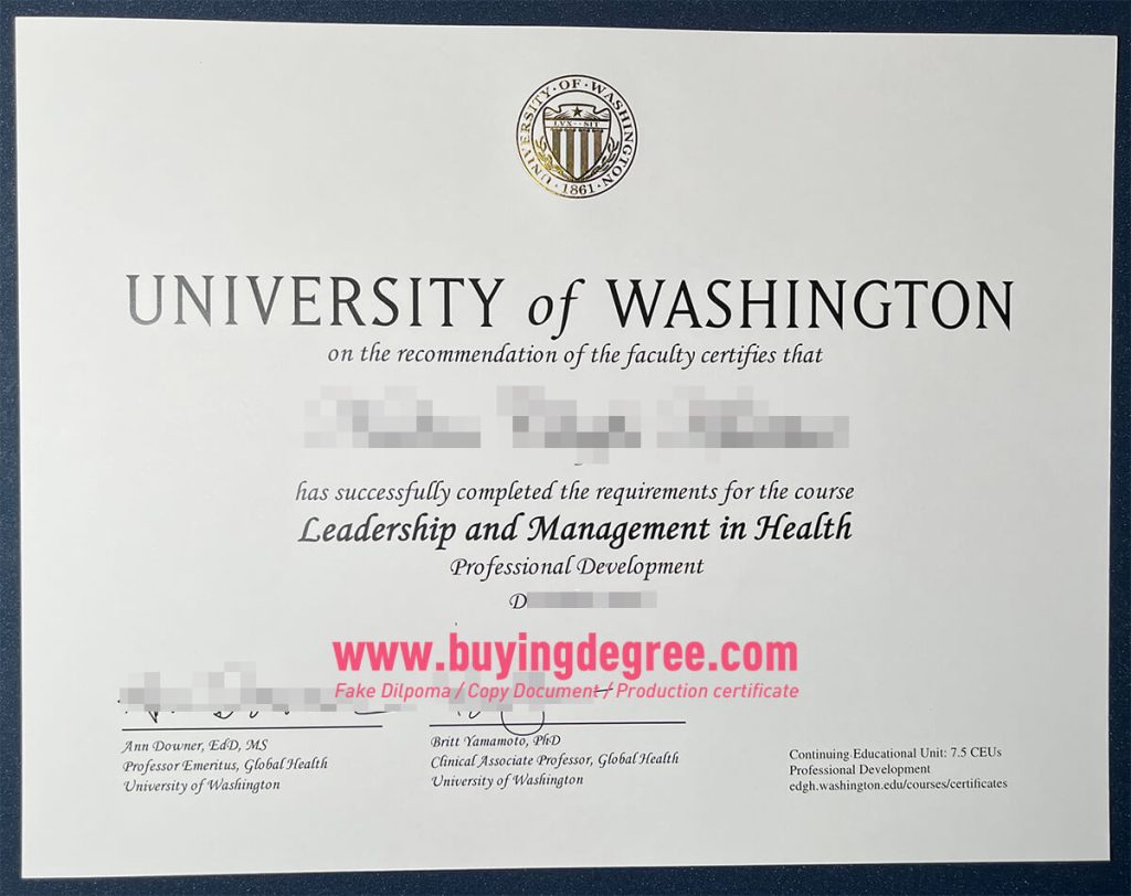 UW bachelor's degre, University of Washington diploma 