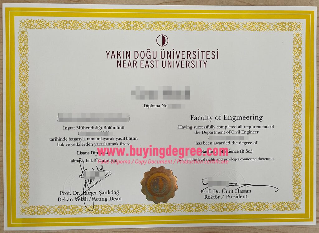 Yakın Doğu Üniversitesi degree