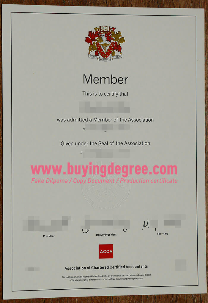 ACCA certificate