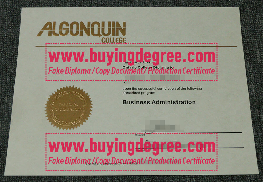 Algonquin College diploma