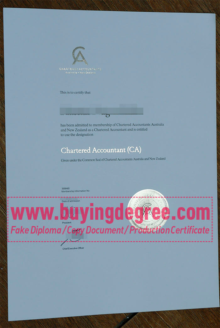 CA certificate of Australia and New Zealand