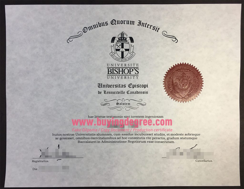 Bishop's University Degree and transcript