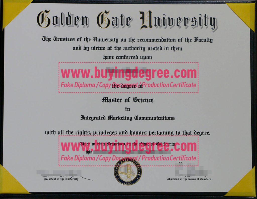 Golden Gate University diploma