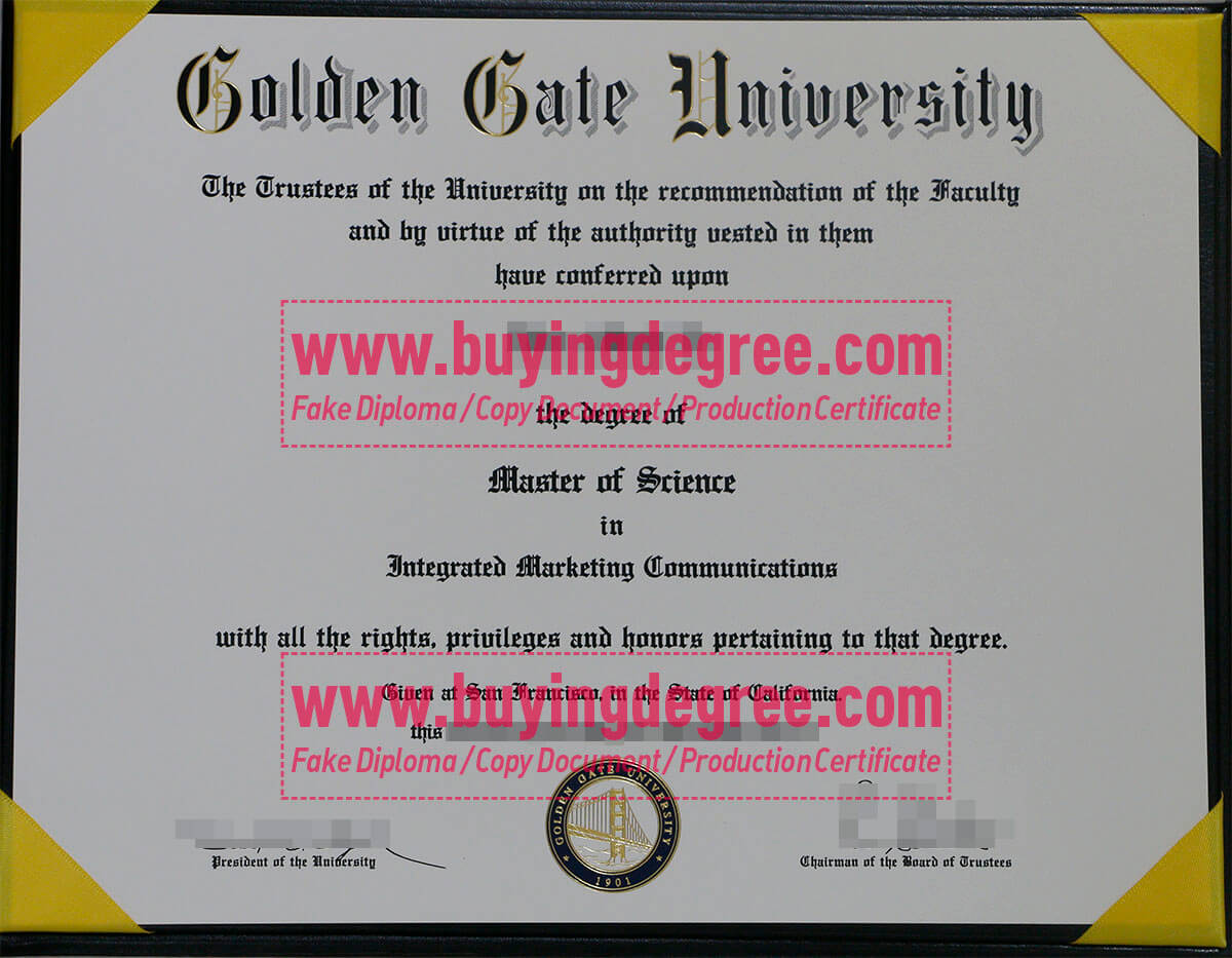 Golden Gate University diploma degree