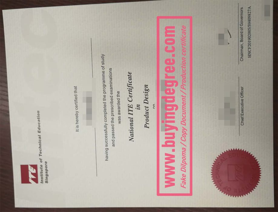 ITE certificate and transcript
