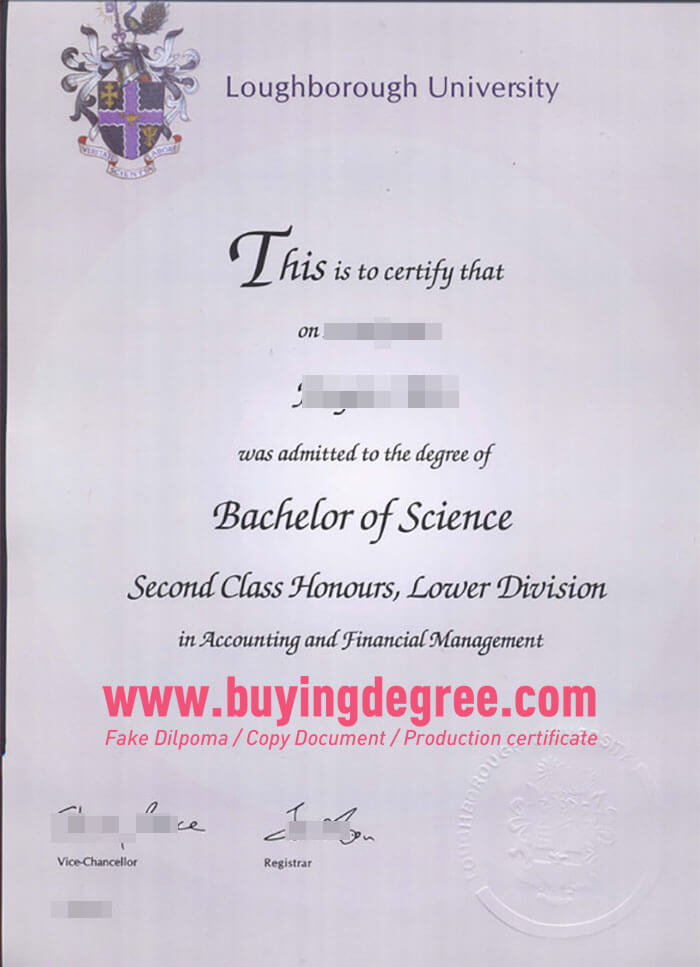 Loughborough University fake degree certificate
