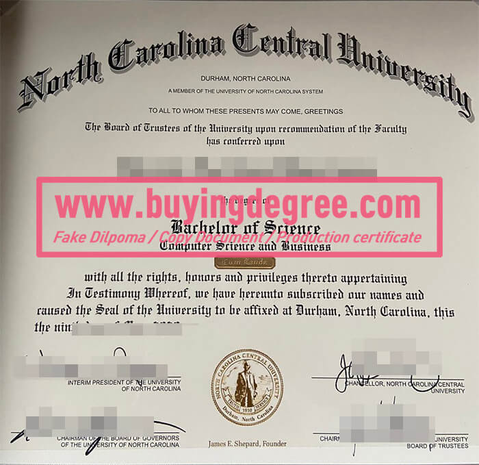 North Carolina central Unviersity degree