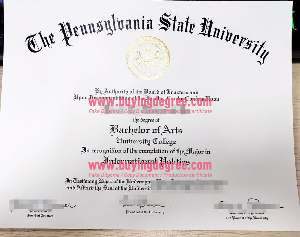 Fake PSU bachelors degree