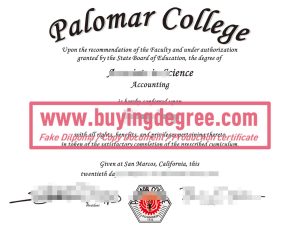 Palomar College diploma certificate