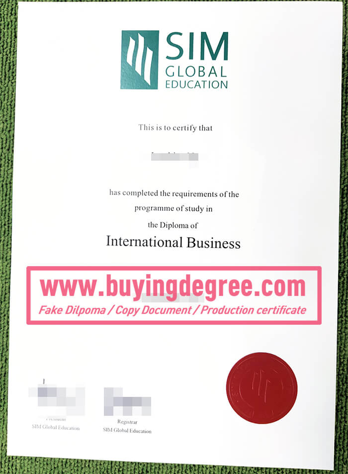 SIM certificate, SIM GLOBAL EDUCATION diploma