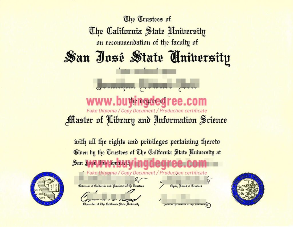 fake SJSU diploma certificate