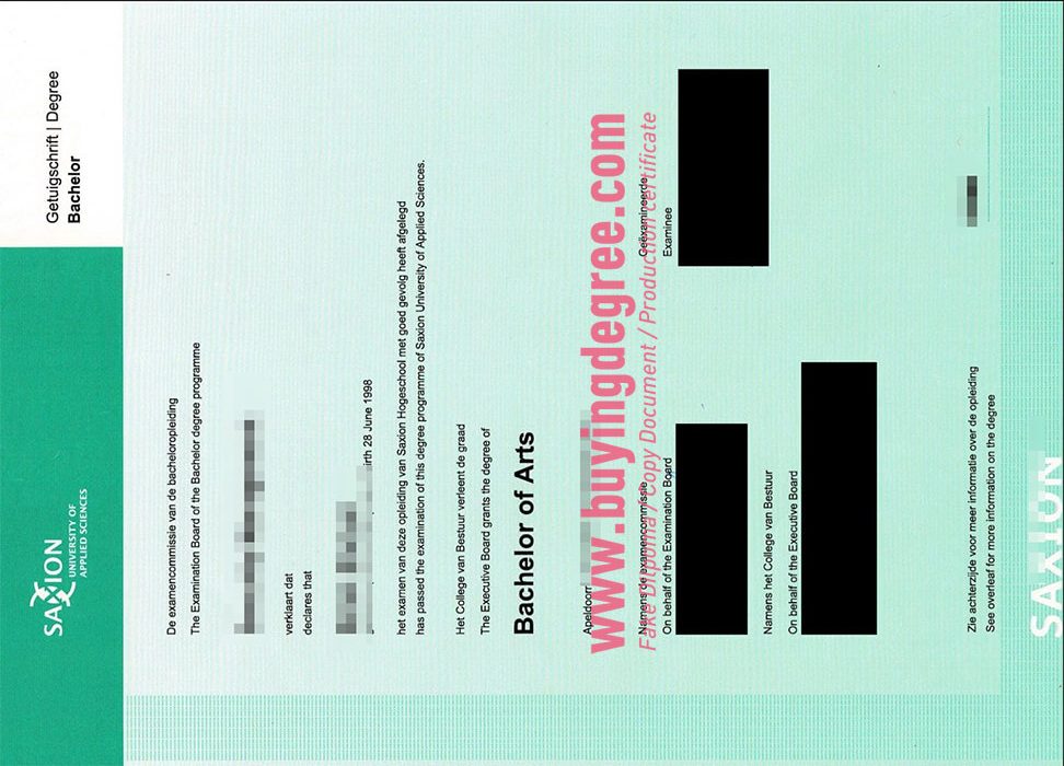 Fake Saxion University of Applied Sciences degree