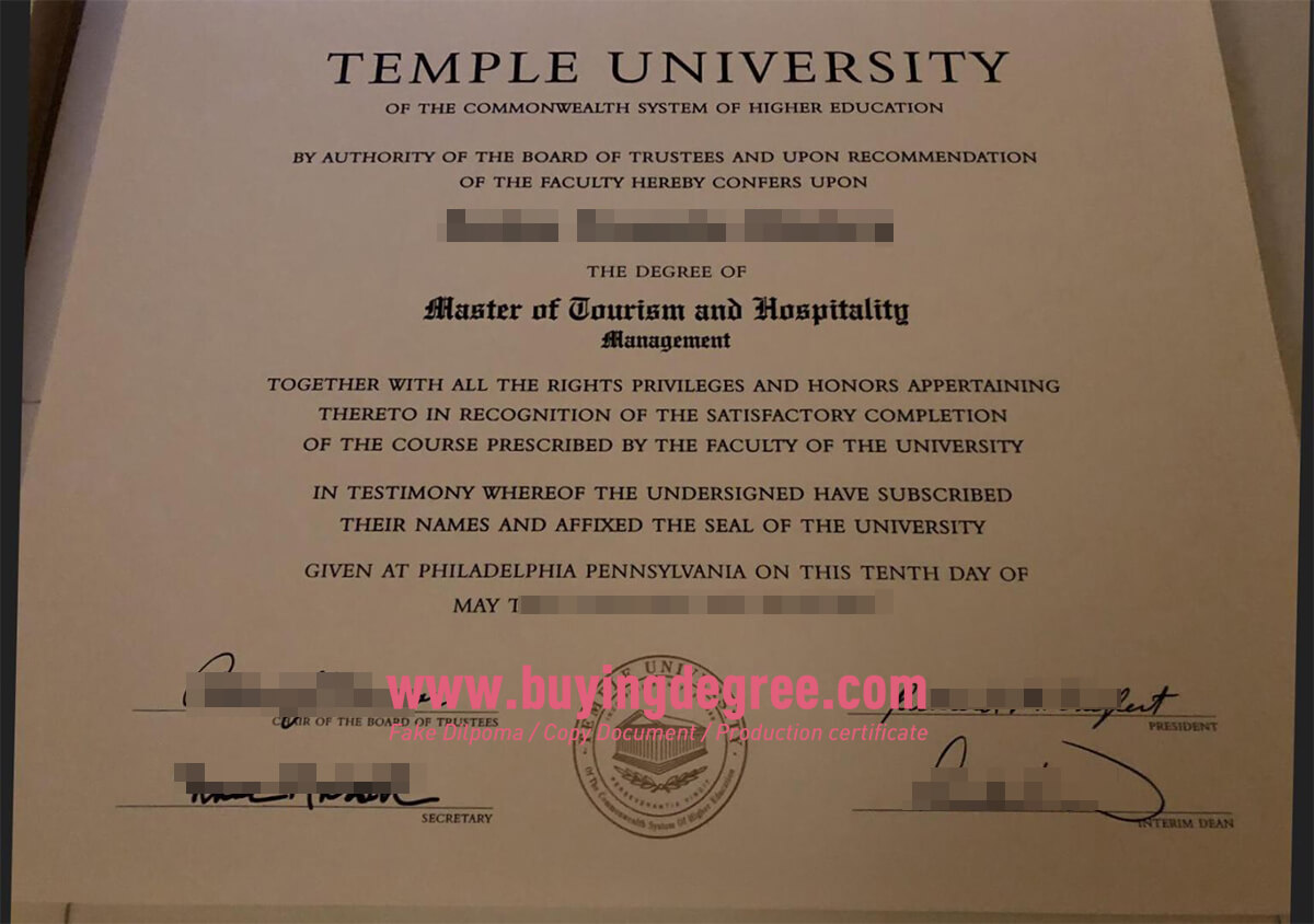 Temple University master's degree 