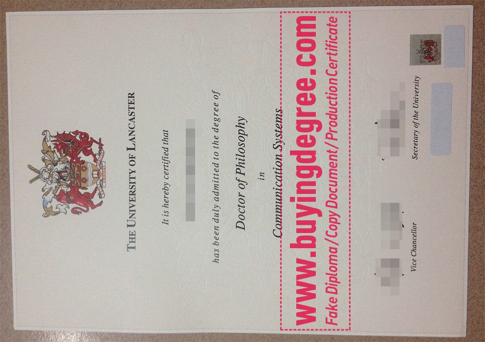 Lancaster University degree certificate