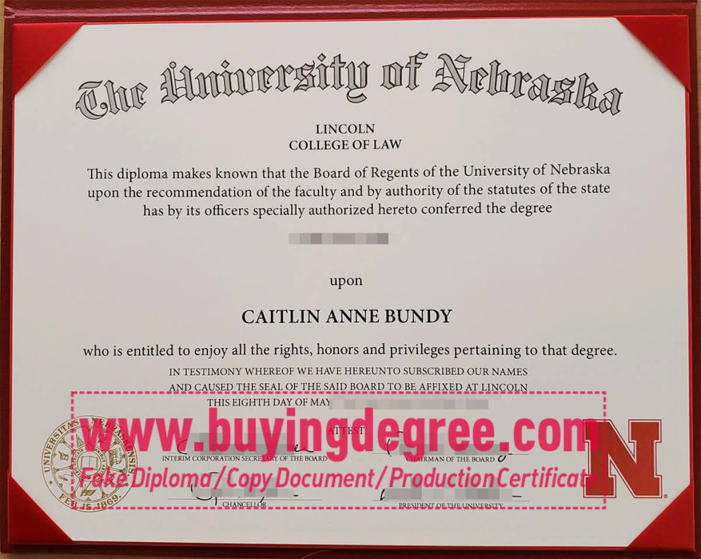 UNL diploma certificate