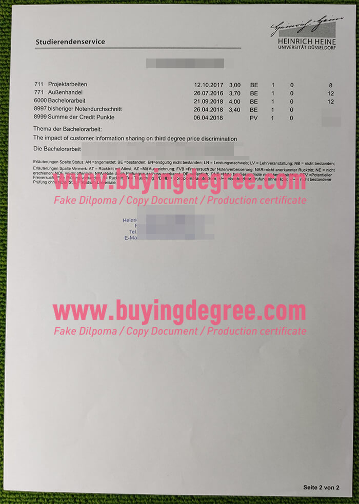 fake HHU transcript How to get a fake HHU diploma and transcript online