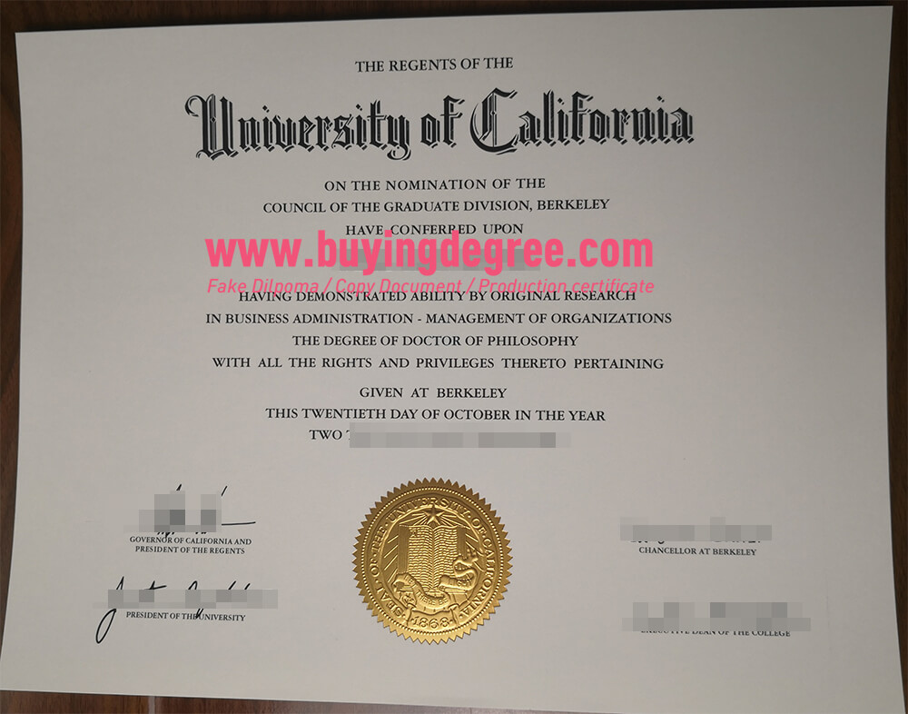 Fake University of California degree