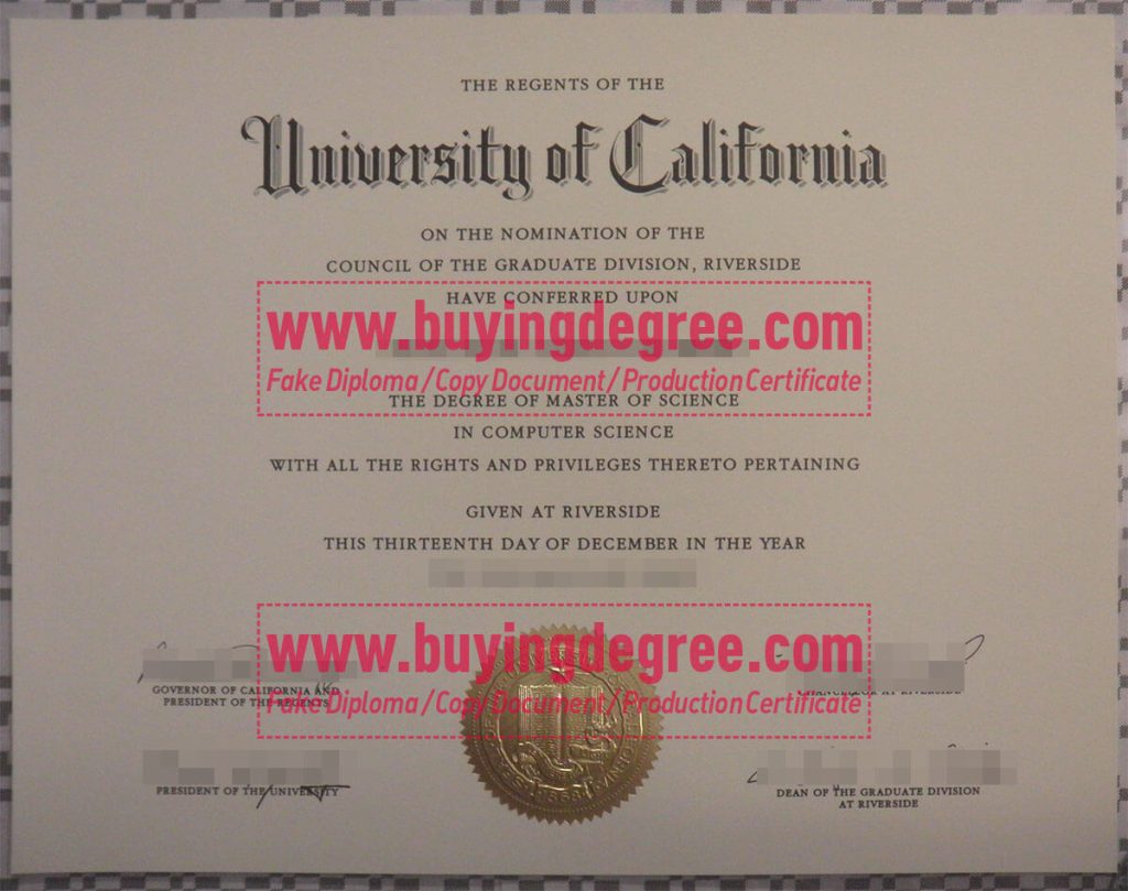 University of California，Riverside Degree