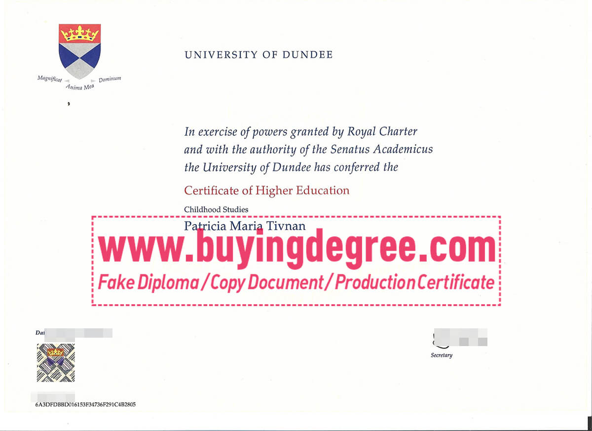 University of Dundee certificate?