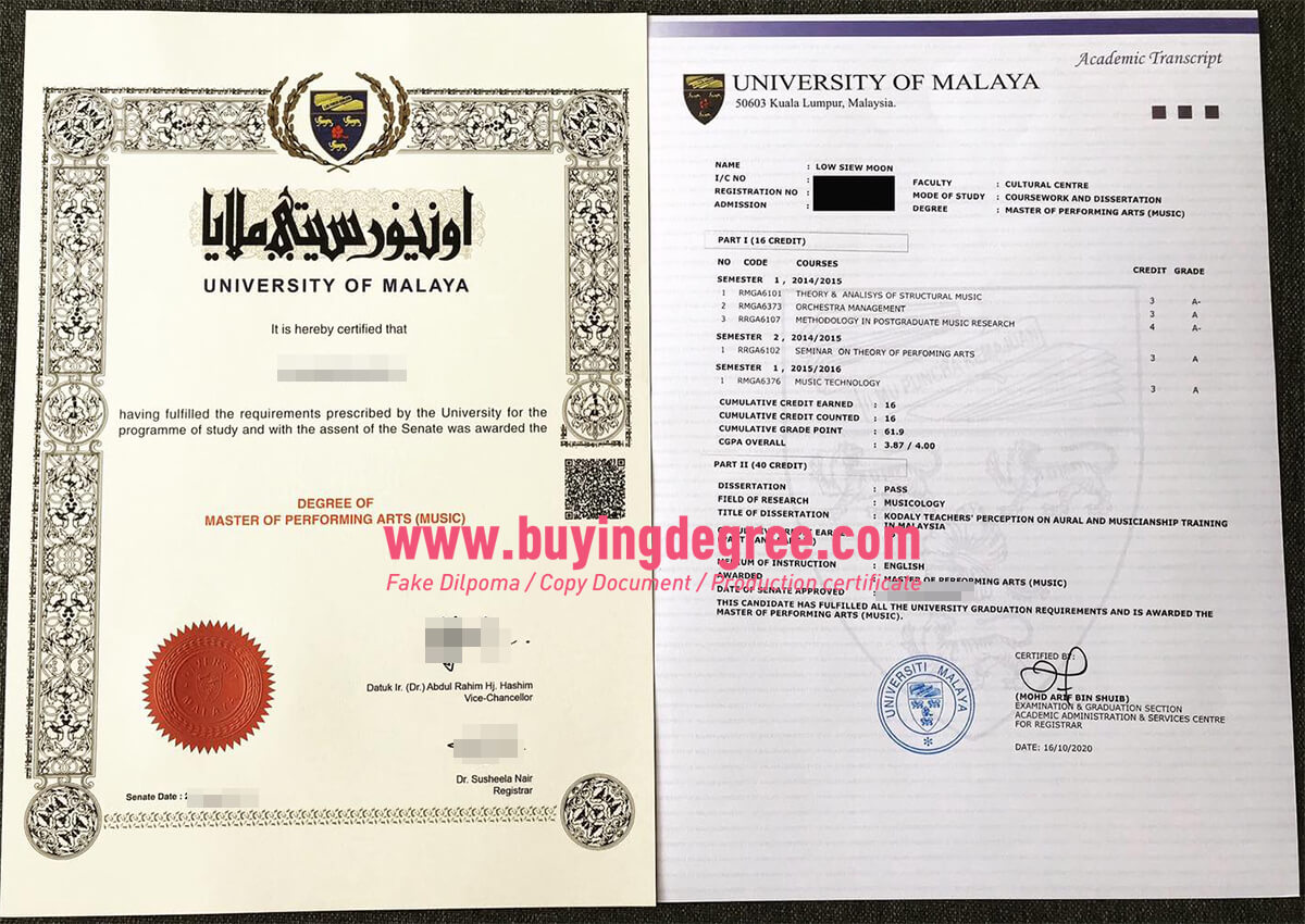University of Malaysia master's degree, UM diploma