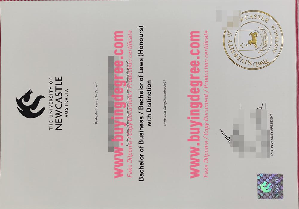 Fake University of Newcastle Degree certificate