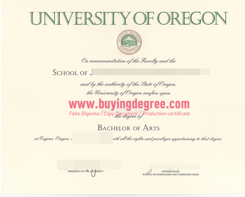 University of Oregon diploma