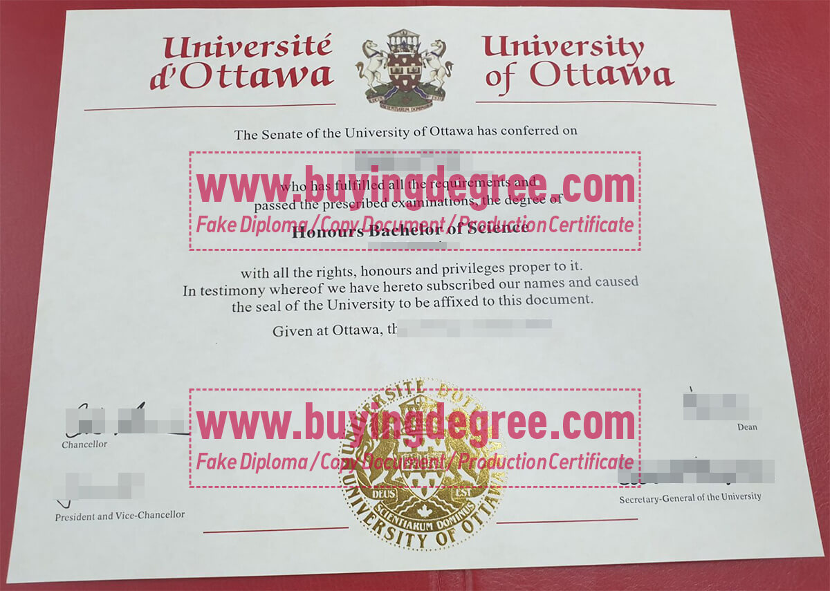 University of Ottawa degree and transcript