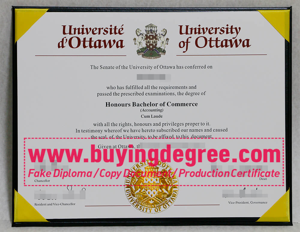 fake University of Ottawa degree and transcript